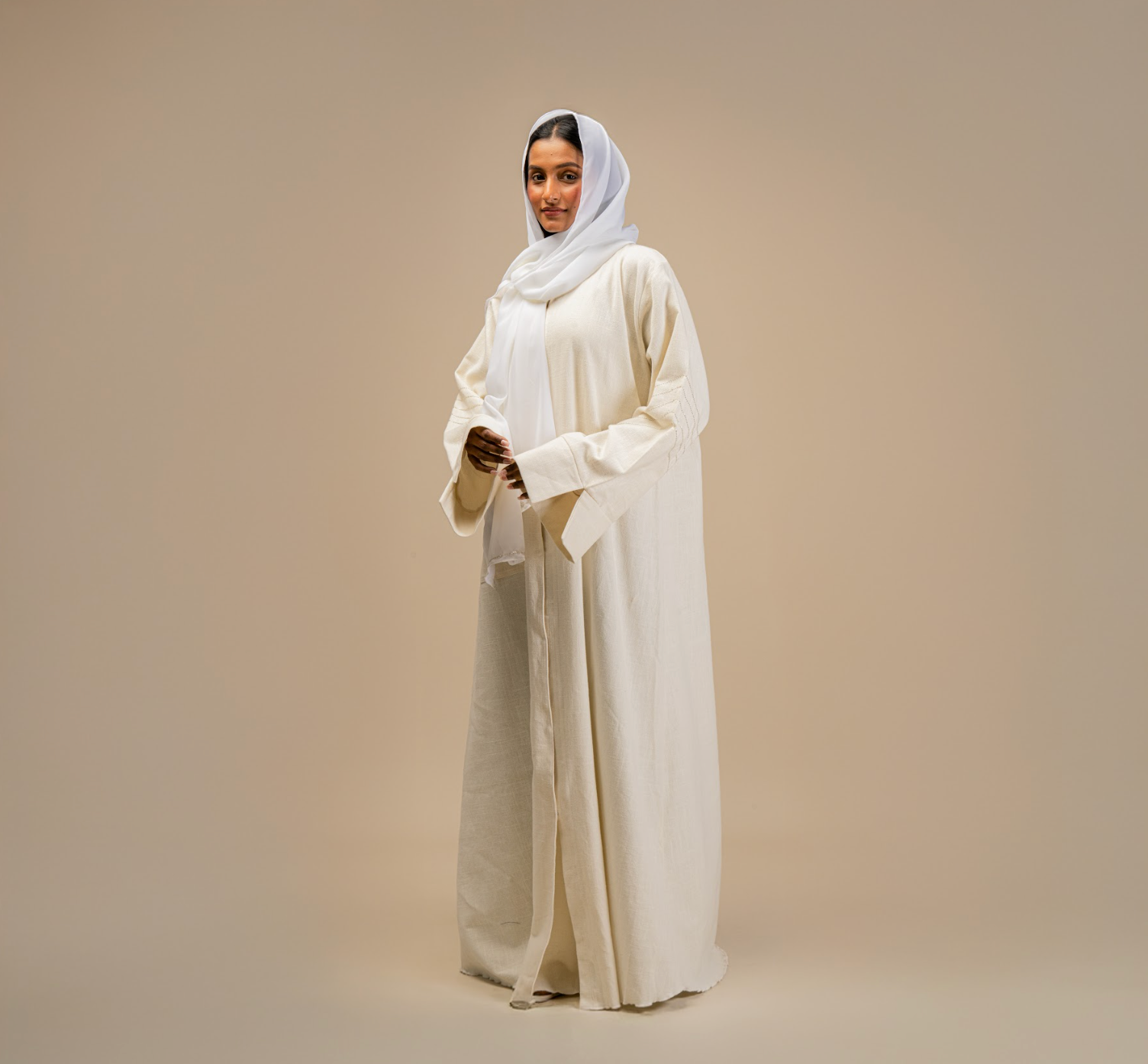 Modest Fashion Abaya with Khimar Hijab Styling