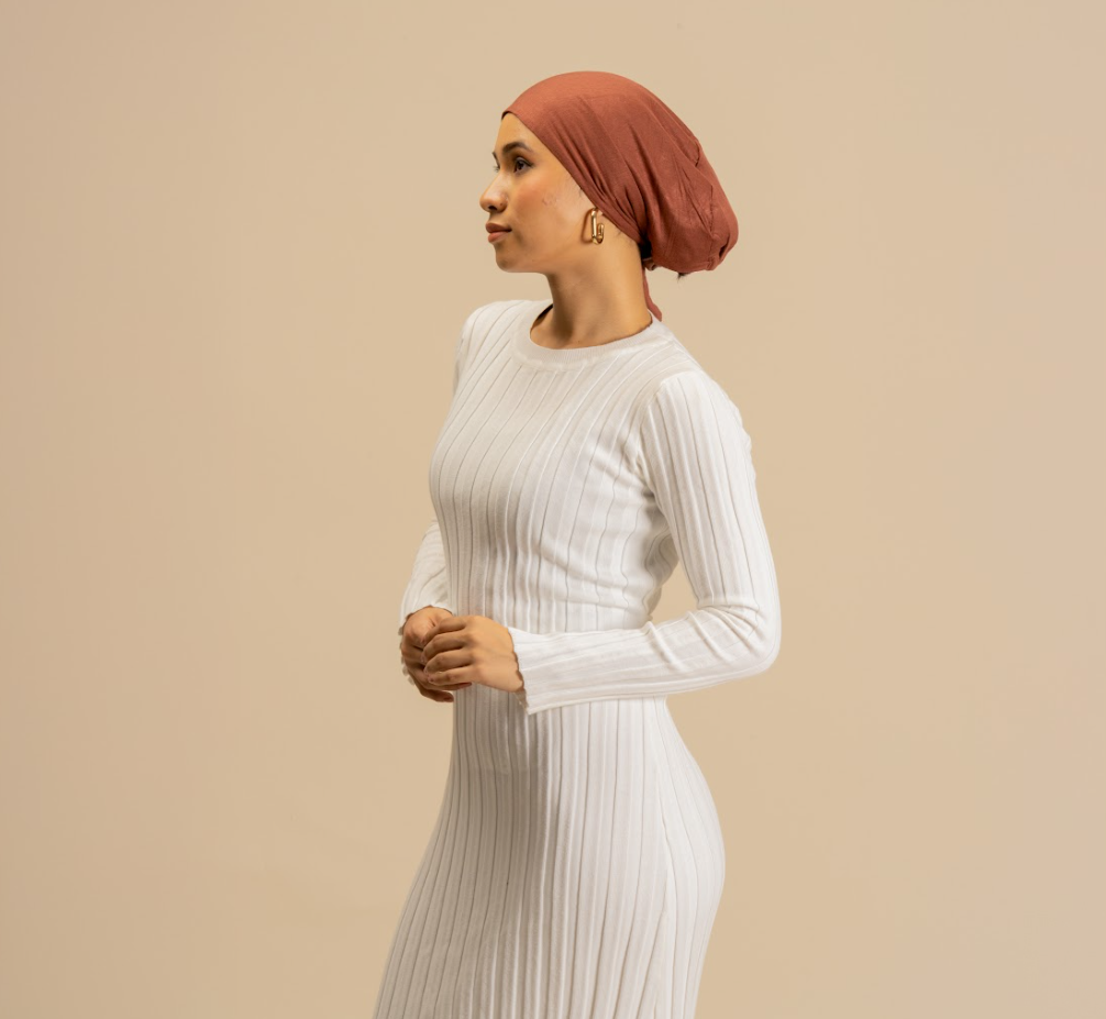 Brick Silk-Blend Satin Under scarf - Modest Clothing For Women | Armario Modesto