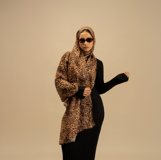 Brown Leopard Printed Modal Scarf - Modest Clothing For Women | Armario Modesto