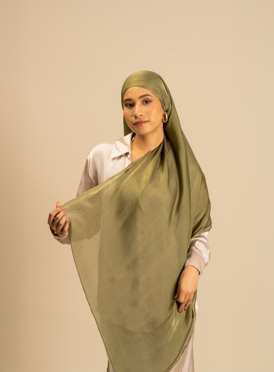 Jade Green Organza Hijab - Modest Wear For Women | Armario Modesto