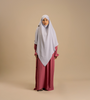 Orchid Khimar two-piece abaya set for women – light grey and pink