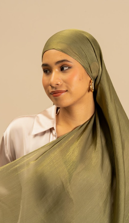 Jade Green Organza Hijab - Modest Wear For Women | Armario Modesto