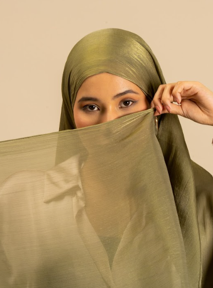 Jade Green Organza Hijab - Modest Wear For Women | Armario Modesto