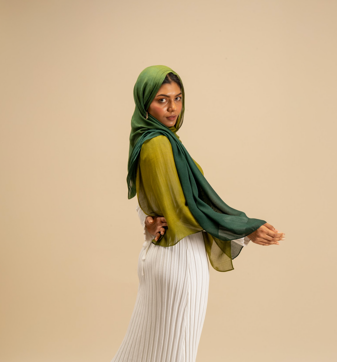 Forest Green Ombré Modal Scarf - Modest Clothing For Women | Armario Modesto