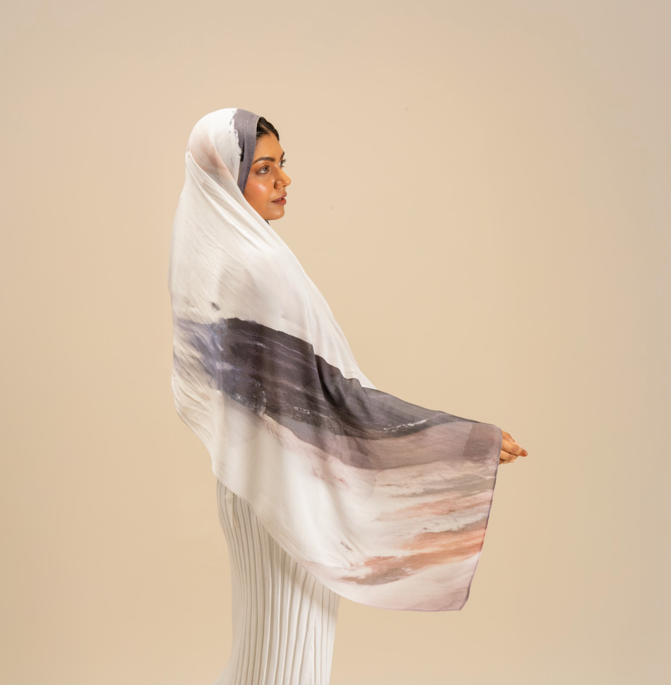 Rose Marble Printed Modal Scarf - Modest Clothing For Women | Armario Modesto