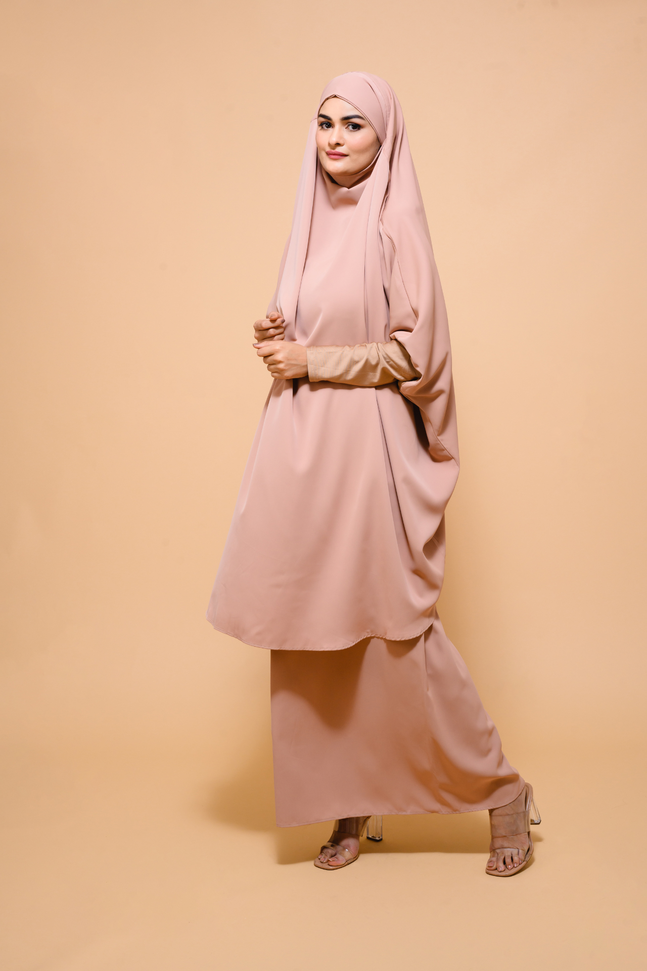 One-piece beige jilbab with full coverage - Armario Modesto