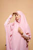 Close-up of Bubblegum Jilbab breathable fabric texture