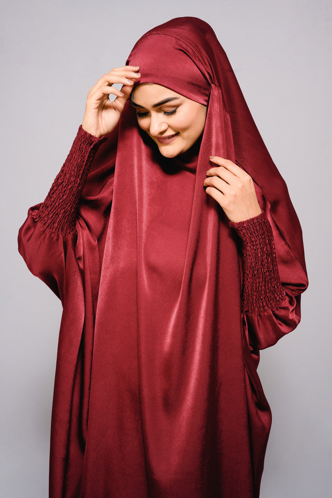 Premium modest wear Crimson Jilbab for women