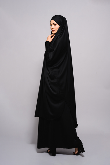 Jet Black Jilbab - Silk Blend Nida - Modest Clothing For Women | Armario Modesto