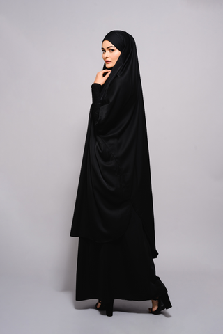 Jet Black Jilbab - Silk Blend Nida - Modest Clothing For Women | Armario Modesto