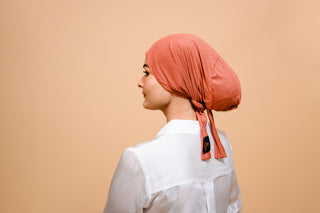 Rust Silk-Blend Satin Under scarf - Modest Clothing For Women | Armario Modesto