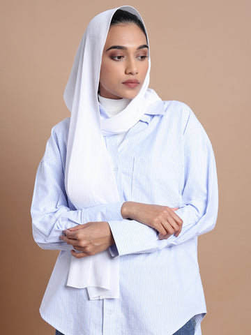 White Crinkle Hijab - Modest Clothing For Women | Armario Modesto , Burka clothes