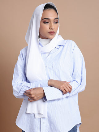 White Crinkle Hijab - Modest Clothing For Women | Armario Modesto , Burka clothes