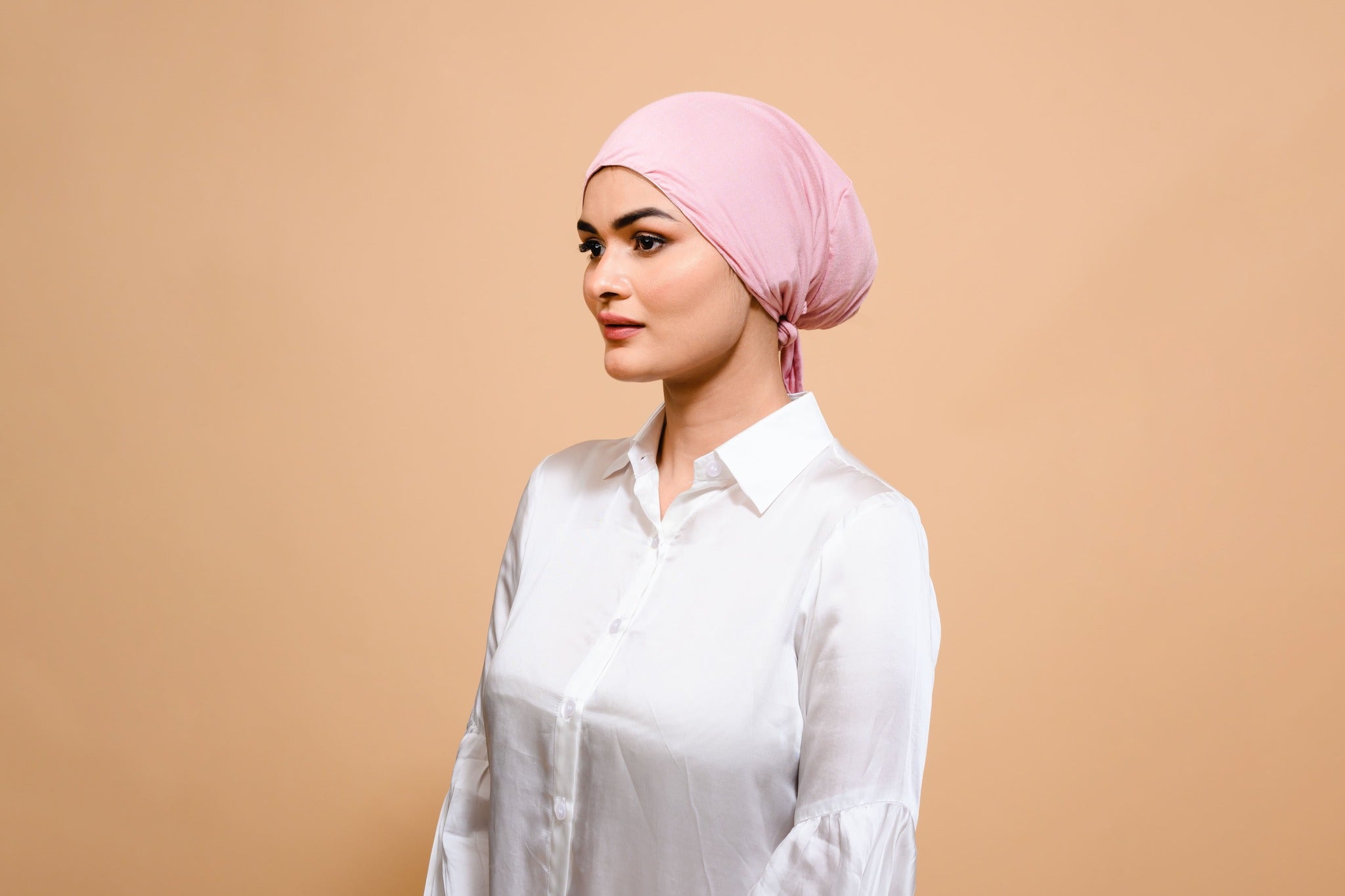 Blush Silk-Blend Satin Under scarf - Modest Clothing For Women | Armario Modesto